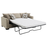 Storey Upholstered Sleeper Sectional Chaise Sofa Camel 504778 - Ella Furniture