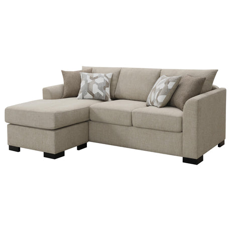 Storey Upholstered Sleeper Sectional Chaise Sofa Camel 504778 - Ella Furniture