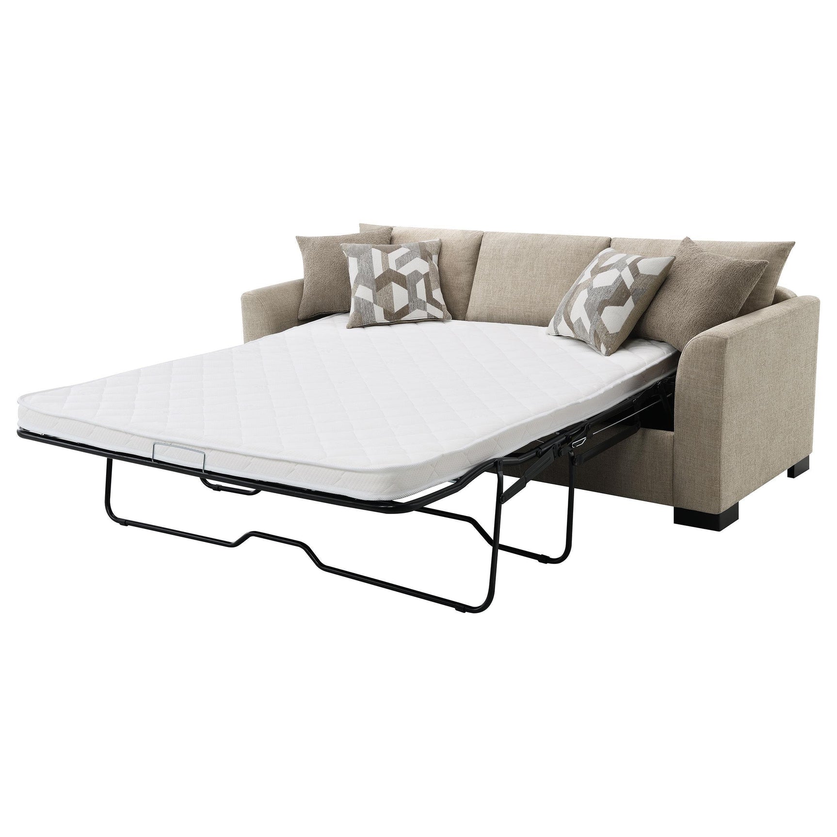 Storey Upholstered Sleeper Sectional Chaise Sofa Camel 504778 - Ella Furniture
