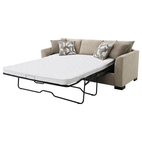 Storey Upholstered Sleeper Sectional Chaise Sofa Camel 504778 - Ella Furniture