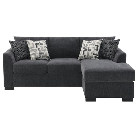 Storey Upholstered Sleeper Sectional Chaise Sofa Dark Grey 504777 - Ella Furniture