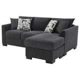 Storey Upholstered Sleeper Sectional Chaise Sofa Dark Grey 504777 - Ella Furniture