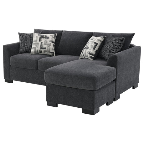 Storey Upholstered Sleeper Sectional Chaise Sofa Dark Grey 504777 - Ella Furniture