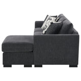 Storey Upholstered Sleeper Sectional Chaise Sofa Dark Grey 504777 - Ella Furniture