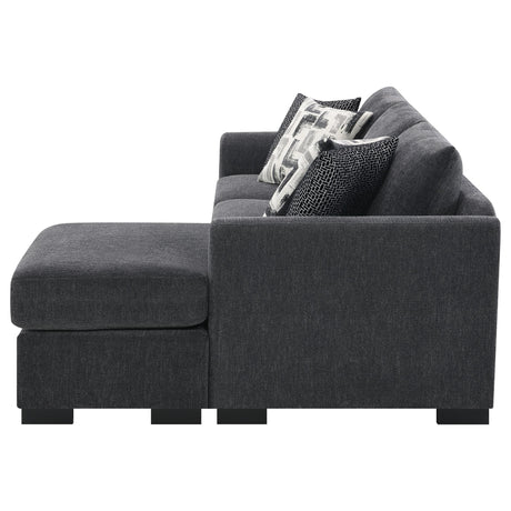 Storey Upholstered Sleeper Sectional Chaise Sofa Dark Grey 504777 - Ella Furniture