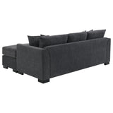 Storey Upholstered Sleeper Sectional Chaise Sofa Dark Grey 504777 - Ella Furniture