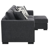 Storey Upholstered Sleeper Sectional Chaise Sofa Dark Grey 504777 - Ella Furniture