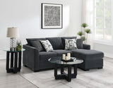Storey Upholstered Sleeper Sectional Chaise Sofa Dark Grey 504777 - Ella Furniture