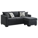 Storey Upholstered Sleeper Sectional Chaise Sofa Dark Grey 504777 - Ella Furniture