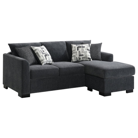 Storey Upholstered Sleeper Sectional Chaise Sofa Dark Grey 504777 - Ella Furniture