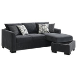 Storey Upholstered Sleeper Sectional Chaise Sofa Dark Grey 504777 - Ella Furniture