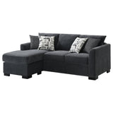 Storey Upholstered Sleeper Sectional Chaise Sofa Dark Grey 504777 - Ella Furniture