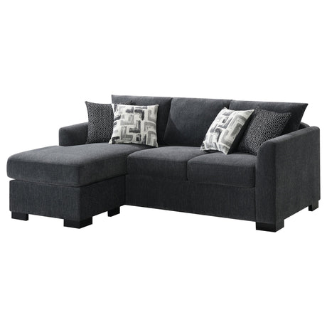 Storey Upholstered Sleeper Sectional Chaise Sofa Dark Grey 504777 - Ella Furniture