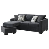 Storey Upholstered Sleeper Sectional Chaise Sofa Dark Grey 504777 - Ella Furniture