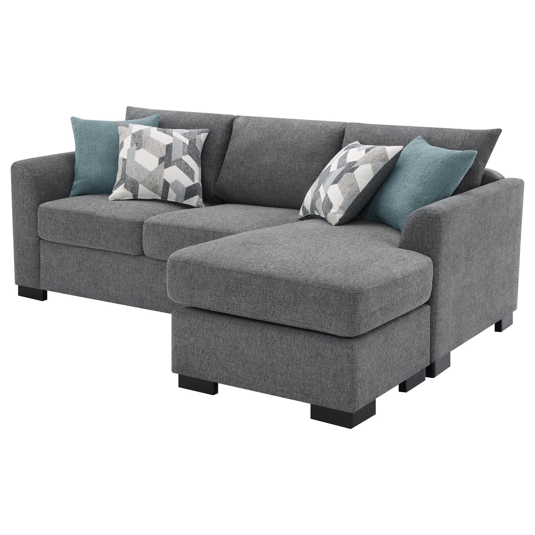 Storey Upholstered Sleeper Sectional Chaise Sofa Grey 504779 - Ella Furniture