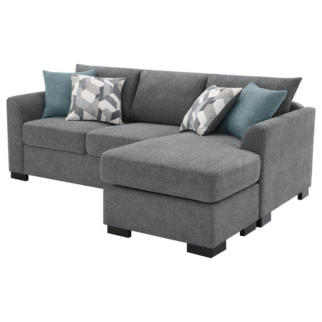 Storey Upholstered Sleeper Sectional Chaise Sofa Grey 504779 - Ella Furniture