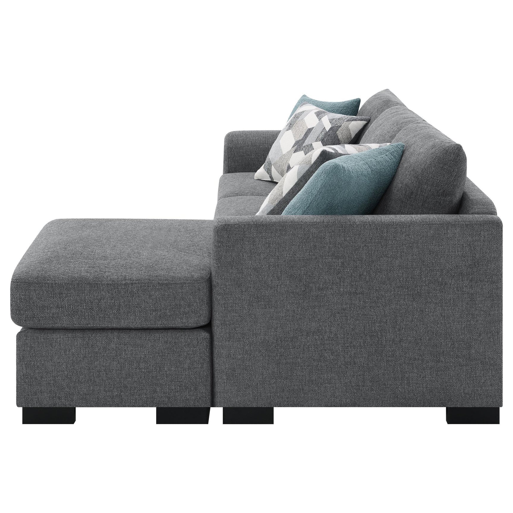 Storey Upholstered Sleeper Sectional Chaise Sofa Grey 504779 - Ella Furniture