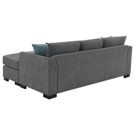 Storey Upholstered Sleeper Sectional Chaise Sofa Grey 504779 - Ella Furniture
