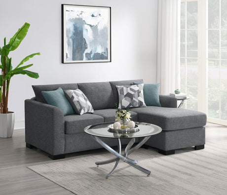 Storey Upholstered Sleeper Sectional Chaise Sofa Grey 504779 - Ella Furniture