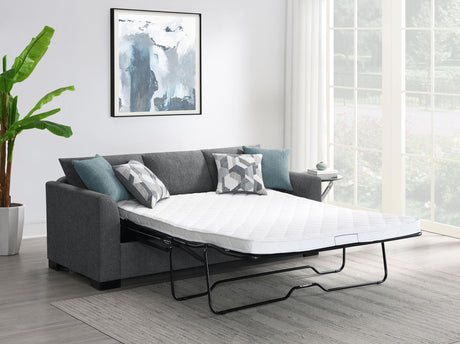Storey Upholstered Sleeper Sectional Chaise Sofa Grey 504779 - Ella Furniture