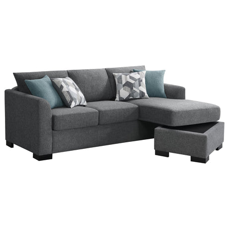 Storey Upholstered Sleeper Sectional Chaise Sofa Grey 504779 - Ella Furniture