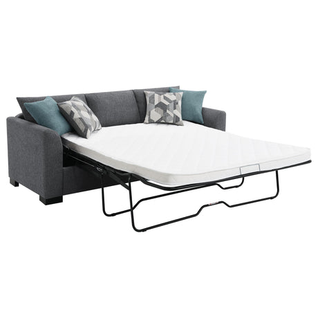 Storey Upholstered Sleeper Sectional Chaise Sofa Grey 504779 - Ella Furniture