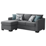 Storey Upholstered Sleeper Sectional Chaise Sofa Grey 504779 - Ella Furniture