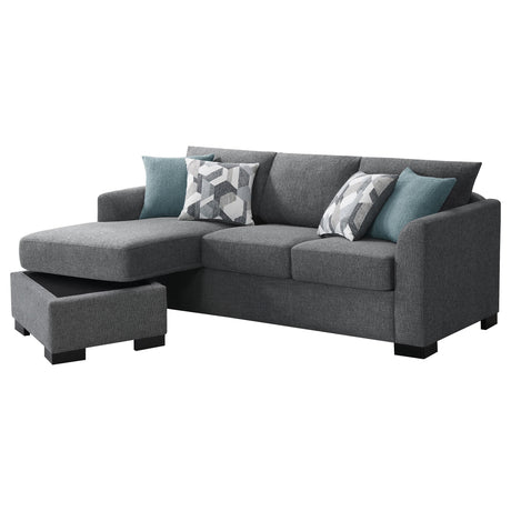 Storey Upholstered Sleeper Sectional Chaise Sofa Grey 504779 - Ella Furniture