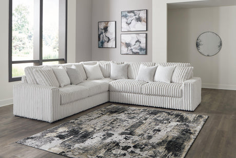 Stupendous Alloy 3-Piece Sectional with Ottoman - Ella Furniture