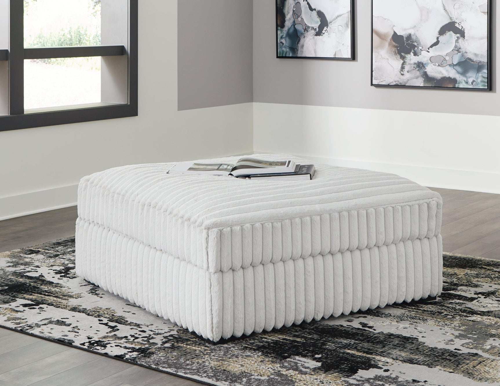 Stupendous Alloy Velvet Oversized Accent Ottoman - Ella Furniture