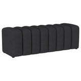 Summer Fabric Upholstered Tufted Accent Bench Charcoal 910294 - Ella Furniture