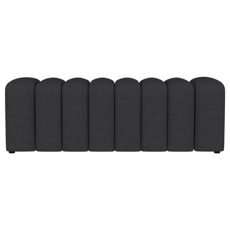 Summer Fabric Upholstered Tufted Accent Bench Charcoal 910294 - Ella Furniture