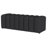 Summer Fabric Upholstered Tufted Accent Bench Charcoal 910294 - Ella Furniture