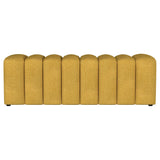 Summer Fabric Upholstered Tufted Accent Bench Mustard Yellow 910292 - Ella Furniture