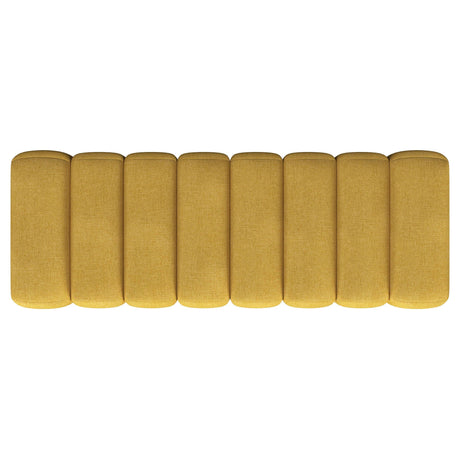 Summer Fabric Upholstered Tufted Accent Bench Mustard Yellow 910292 - Ella Furniture