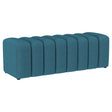 Summer Fabric Upholstered Tufted Accent Bench Peacock Blue 910293 - Ella Furniture