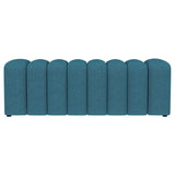 Summer Fabric Upholstered Tufted Accent Bench Peacock Blue 910293 - Ella Furniture
