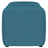 Summer Fabric Upholstered Tufted Accent Bench Peacock Blue 910293 - Ella Furniture