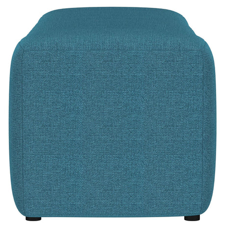 Summer Fabric Upholstered Tufted Accent Bench Peacock Blue 910293 - Ella Furniture