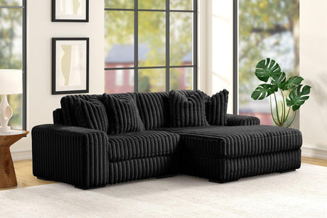Sunday2 Black 2Pc Sectional - Ella Furniture