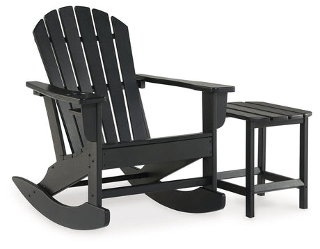 Sundown Black Treasure Outdoor Chair with End Table - Ella Furniture