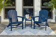 Sundown Blue Treasure 2 Adirondack Chairs With End Table - Ella Furniture