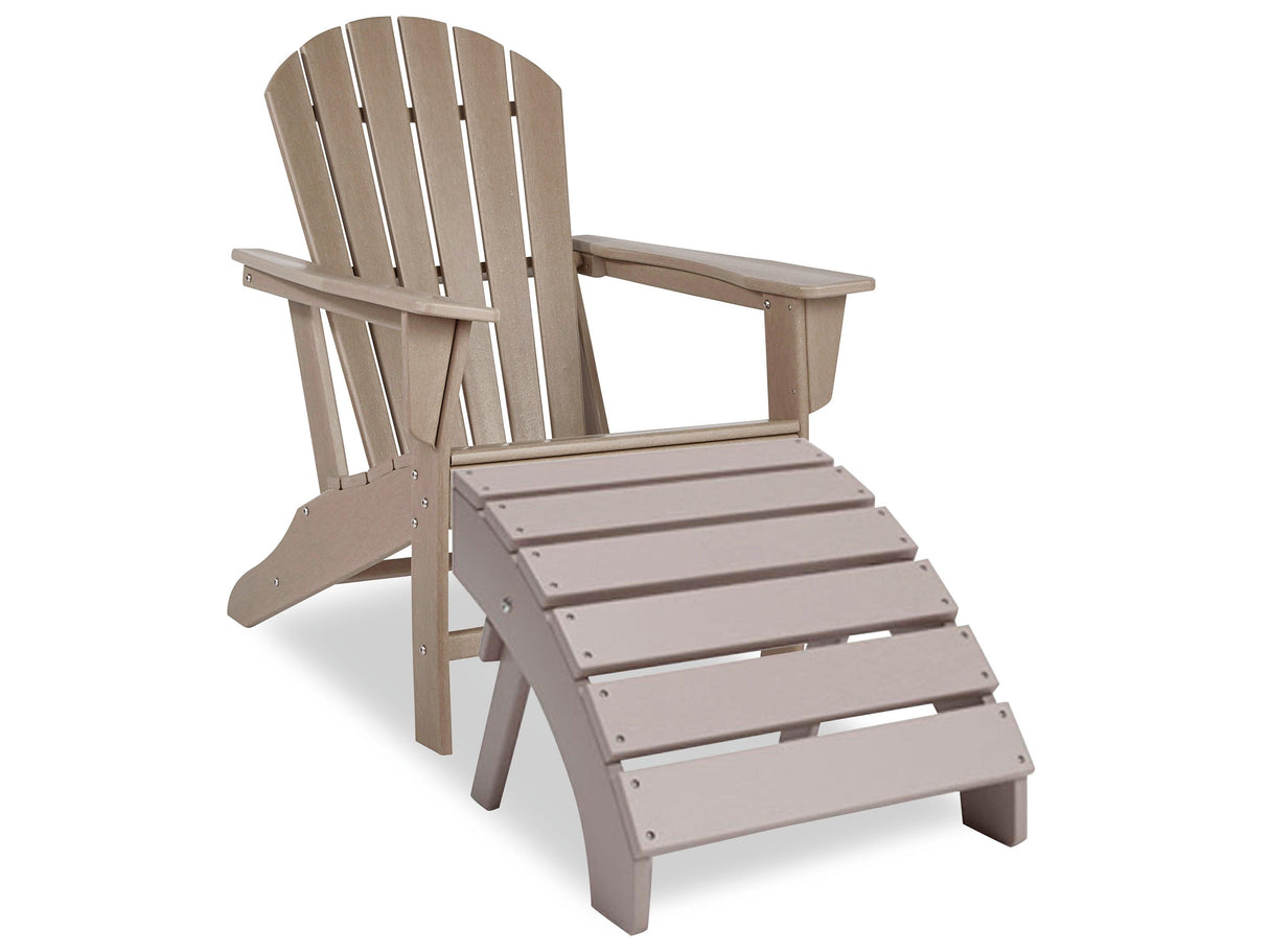 Sundown Driftwood Treasure Outdoor Adirondack Chair And Ottoman - Ella Furniture