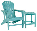 Sundown Turquoise Treasure Outdoor Chair With End Table - Ella Furniture