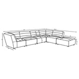 SUNNY Sunny 6-piece Upholstered Modular Sectional Sofa Charcoal 552081-SET - Ella Furniture
