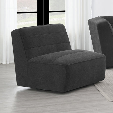 SUNNY Sunny Upholstered Armless Chair Dark Charcoal 552081 - Ella Furniture