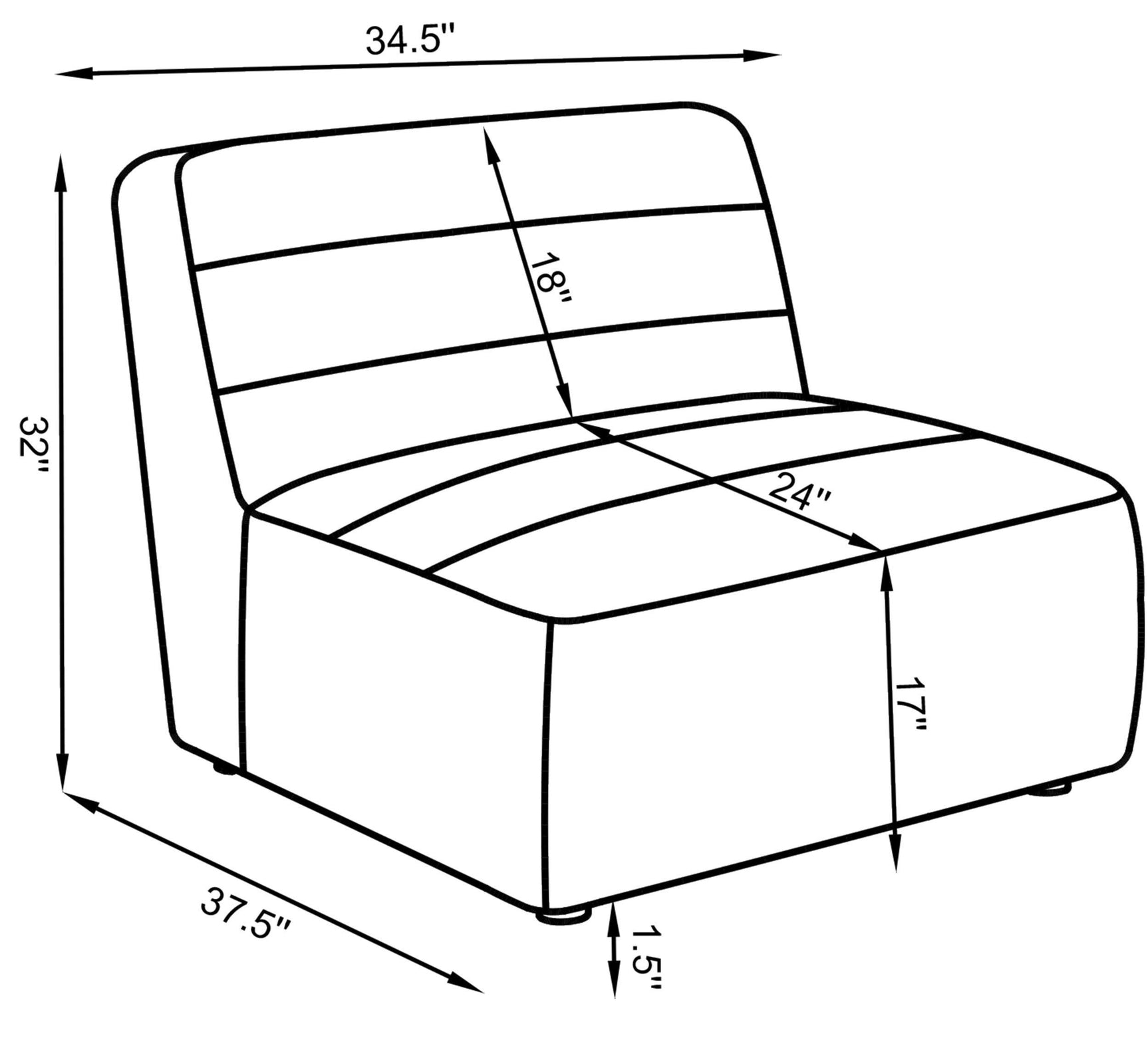 SUNNY Sunny Upholstered Armless Chair Natural 551621 - Ella Furniture