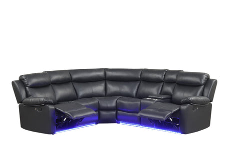 Super Black Reclining Sectional view 4