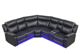 Super Black Reclining Sectional view 5