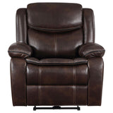 Sycamore Upholstered Power Recliner Chair Dark Brown 610193P - Ella Furniture